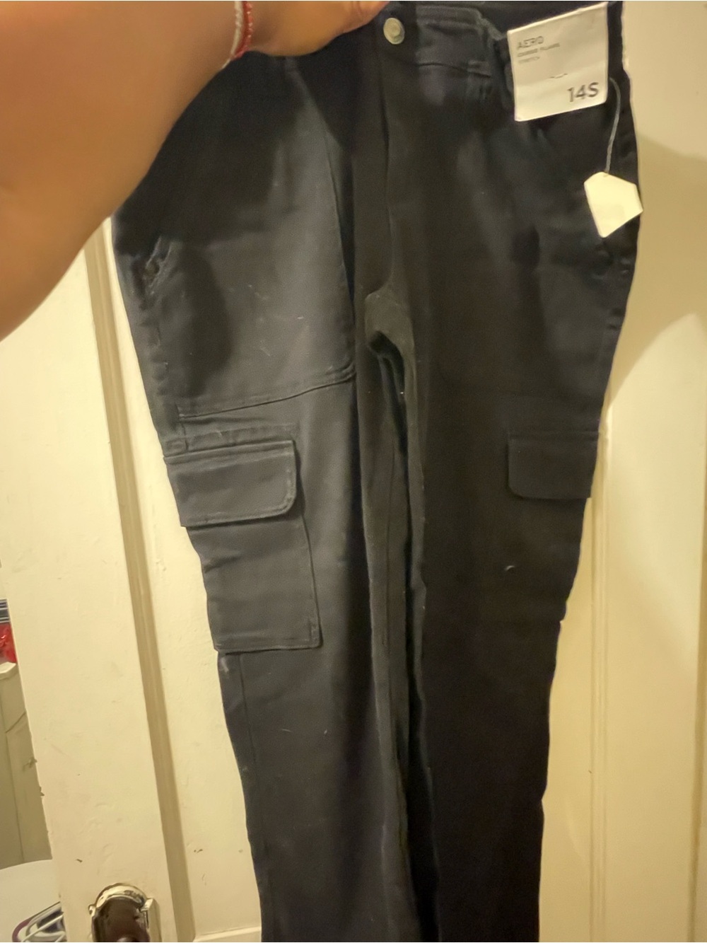 Aeropostale Black Wide Leg Cargo Jeans